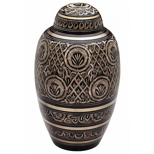 Brass Urn (Black with Gold Detailing) 